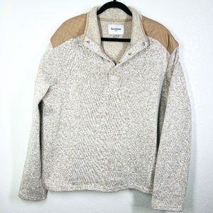 Goodfellow & Co Heather woven fleece lined pullover with quilted shoulders, XL